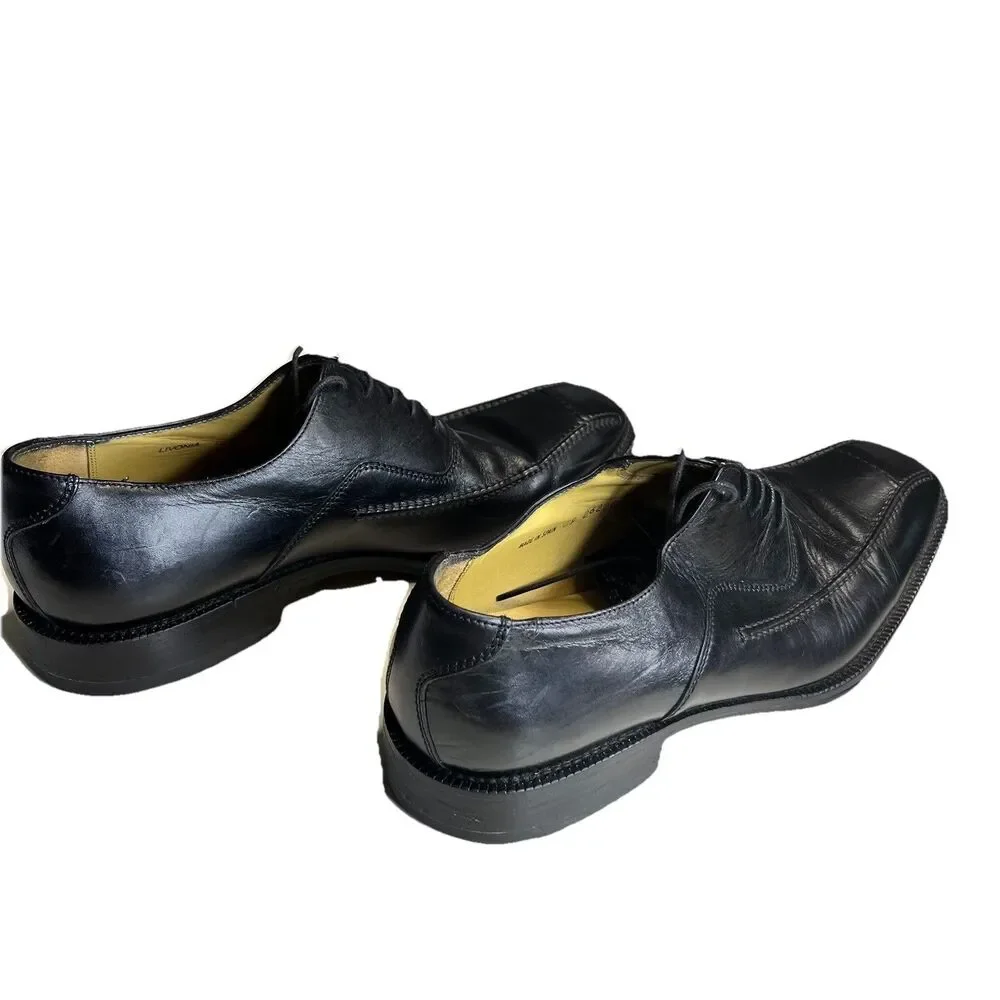 Mezlan Livonia Black Leather Oxford Men’s 10.5 Made in Spain Bicycle Toe Dress